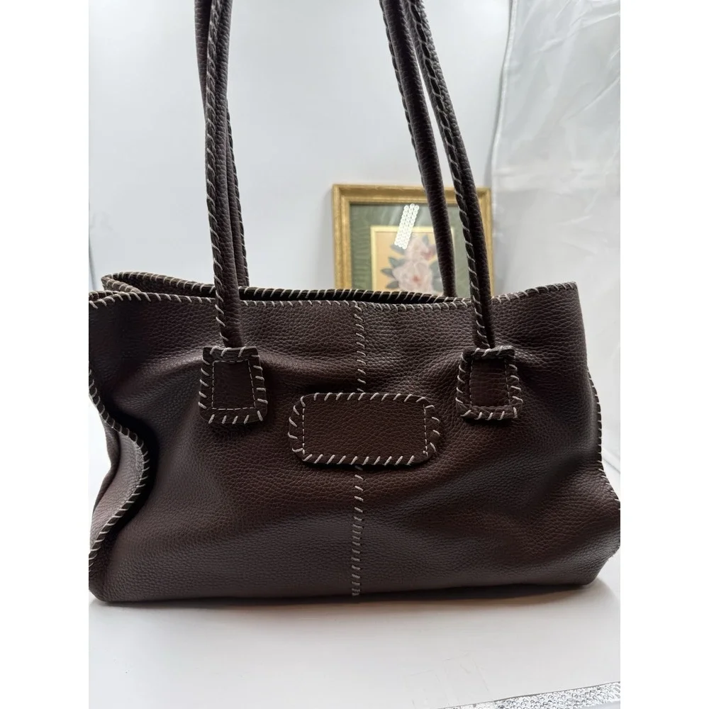 OMBU‎ BROWN SUEDE LEATHER SHOULDER HANDBAG